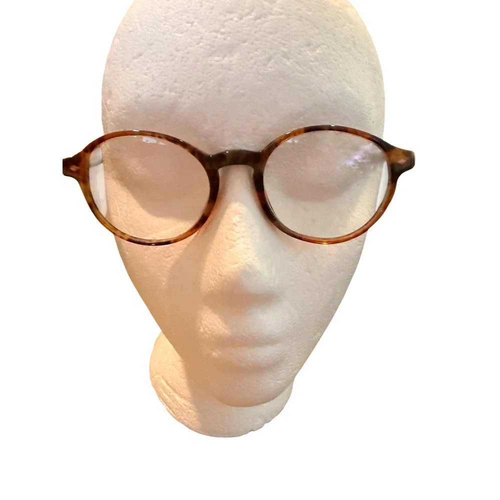 Giorgio Armani Round Tortoise Eyeglass FRAMES 47-19-140 Italy Designer Panto - Picture 2 of 12